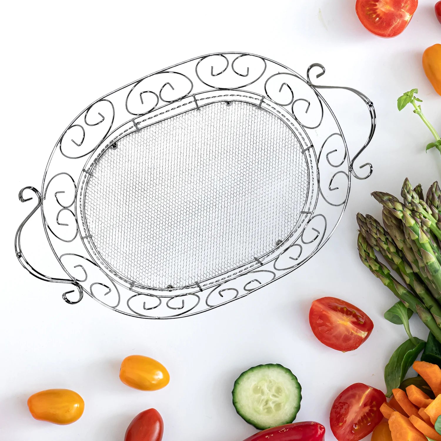 5138 Multipurpose Stainless Steel Modern Folding Fruit and Vegetable Basket (Silver, 8 Shapes) DeoDap 5138 Multipurpose Stainless Steel Modern Folding Fruit and Vegetable Basket (Silver, 8 Shapes) DeoDap
